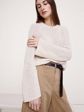 Banana Republic Cotton Flare-Sleeve Sweater 875169